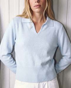 Knitwear: Crush Alaska Cashmere Polo Jumper