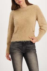 Knitwear: Monari Cognac Plush Sweater