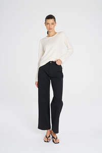 Pants: Mela Purdie Black Fly Front Pant
