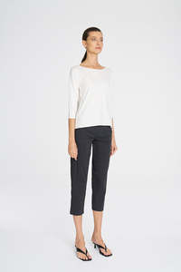 Tops: Mela Purdie White Boat Neck