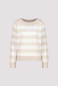 Monari Round Neck Beige/White Jersey