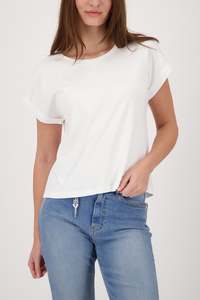 Tops: Monari Plain Off White T-Shirt