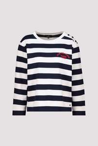 Monari Navy/White Stripe Elbow Top