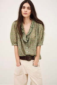 Tops: Ba&sh Physalys Blouse Vert