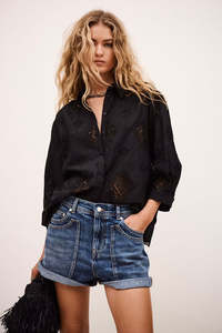Tops: Ba&sh Muriel Shirt Noir