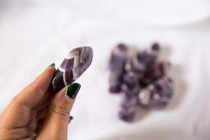Amethyst: Chevron Amethyst XL Tumblestones