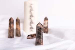 Root Chakra: Black Moonstone Polished Points
