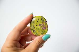 All: Stichtite + Serpentine Flatstone