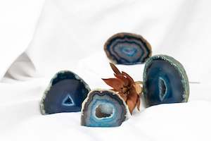 Blue Agate Cut Base Geodes