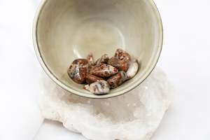 Root Chakra: Garnet in Limestone Tumblestones