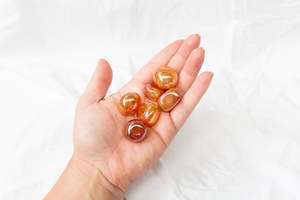 Whats New: Tangerine Aura Quartz Tumblestones