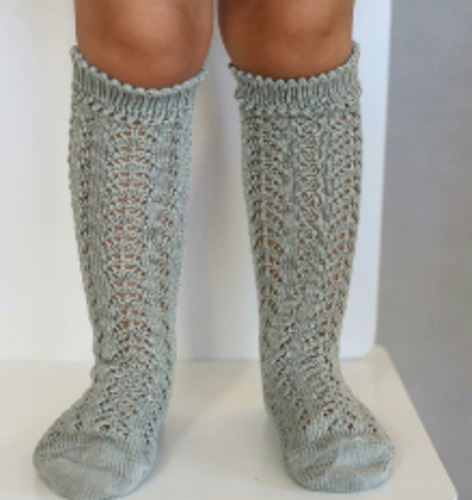 Lace Socks Collection: Sage Long Open Lace Socks