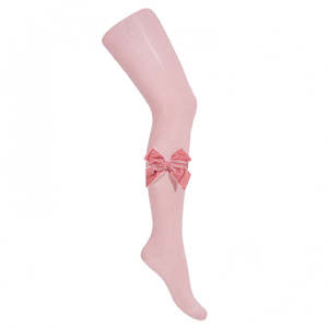 Velvet Bow Socks: Rose Velvet Bow Tights