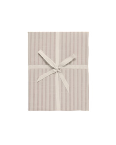 Bedding: Garbo&Friends Stripe Mauve Muslin Fitted Sheet Single