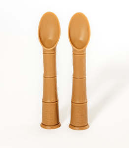 Ochre Silicone Beginner Baby Spoon 2 Pack