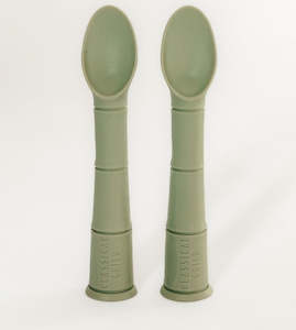 Sage Silicone Beginner Baby Spoon 2 Pack
