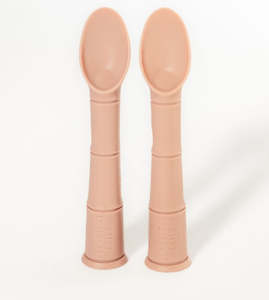Blush Silicone Beginner Baby Spoon 2 Pack