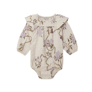 Garbo Friends: Garbo&Friends Tree of Life Seersucker Long Sleeved Romper