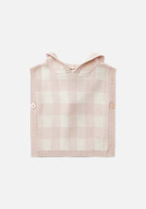 Baby Outerwear: Miann & Co Knitted Poncho Vest - Ballet Pink