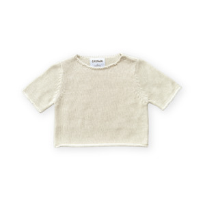 New Boy Clothing: Grown - Blanket Stitch Knitted Tee - Dune