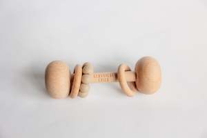 Teething Toys: Beech Rattle Linen