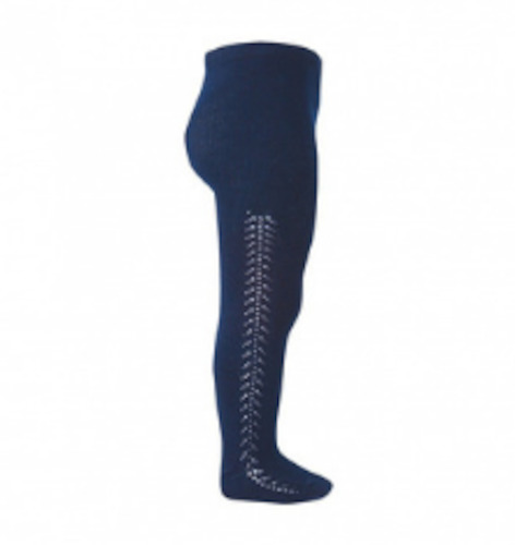 Warm Openwork Tights: Openwork Side Warm Tights Navy