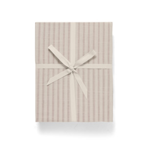 Garbo&Friends Stripe Mauve Muslin Fitted Sheet Single