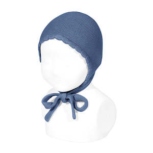 Condor French Blue Moss Stitch Cotton Bonnet