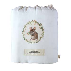 New Baby: Fledge & Thread Heirloom Muslin Blanket Mouse