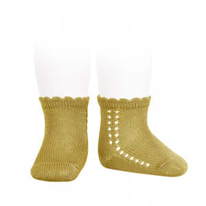 Socks Tights: Condor Short Lace Socks Mustard