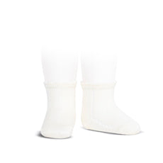 Socks Tights: Condor Short Lace Socks White