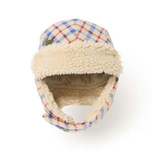 Garbo&Friends Fleece Aviator Hat Mulberry Check