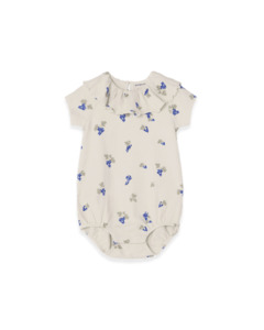 Garbo Friends: Garbo & Friends Structured Jersey Collar Romper | Grapes Ecru