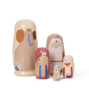 Nursery: ferm LIVING Critter Nesting Dolls - Multi