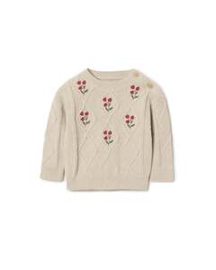 Garbo Friends: Garbo&Friends Embroidery Knit Sweater Oat