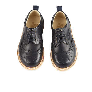 Baby Shoes 1: Young Soles Brando Black Leather Brogue Shoes