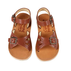Baby Shoes 1: Young Soles Pearl Leather Sandal Chestnut