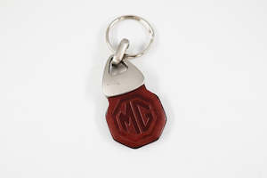 Branded Accessories: MG Leather Key Ring - Brown