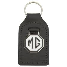 MG Enamel Badged Leather Key Ring