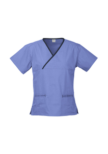 Ladies Contrast Crossover Scrubs Top – CUS Classic Uniforms & Sportswear