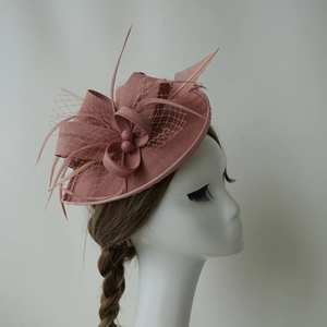 Fascinator - for Racing or wedding In Navy, Blush, Cobalt Blue - Classique Boutique