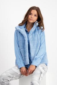 Monari- Waistcoat Fake Fur- Arctic Blue - Classique Boutique