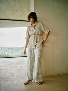 Mos Mosh- Biby Flawo Stripe Pants- Moss Gray - Classique Boutique