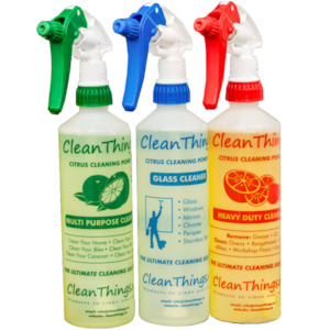 Spray Bottles (set of 3): Multi Purpose Cleaner + Glass Cleaner + Heavy Duty Cleaner