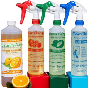 All Purpose Cleaning Product: Citrus Cleaner Concentrate 1 litre + set of 3 Refillable Spray Bottles