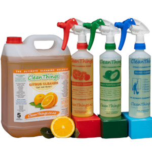 All Purpose Cleaning Product: All Purpose Citrus Cleaner Concentrate 5 ltr + set of 3 Reusable Spray Bottles