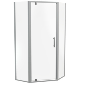 Fully Tiled Showers: Millennium Angle Corner 2 Sided Pivot Shower Door Set