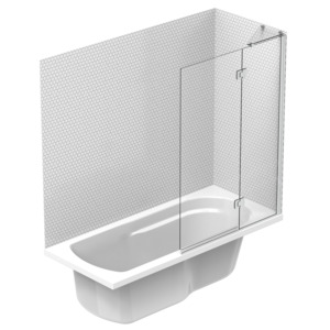 Tiled Wall Shower Over Bath: Kahlo Platinum Panel Tiled Wall Shower over Bath