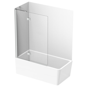 Tiled Wall Shower Over Bath: Varo Back to Wall Platinum Panel Tiled Wall Shower over Bath