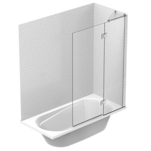 Tiled Wall Shower Over Bath: Pacific Platinum Panel Tiled Wall Shower over Bath